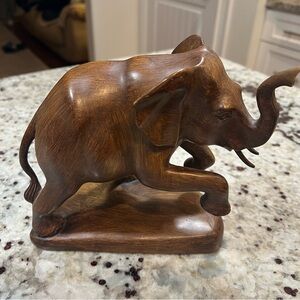 Wooden Elephant Figurine